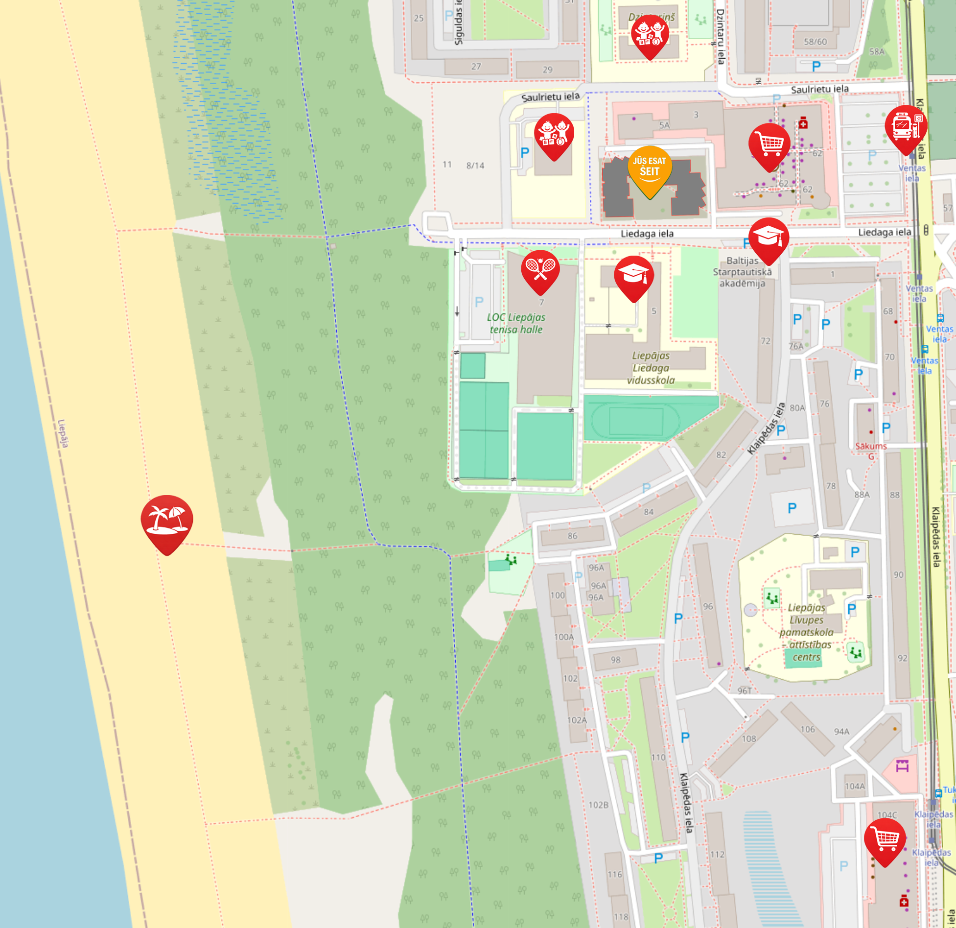 Liedaga Nams atrašanās vieta kartē